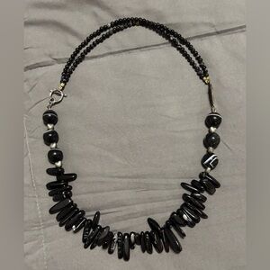 Elegant Black Beaded Necklace